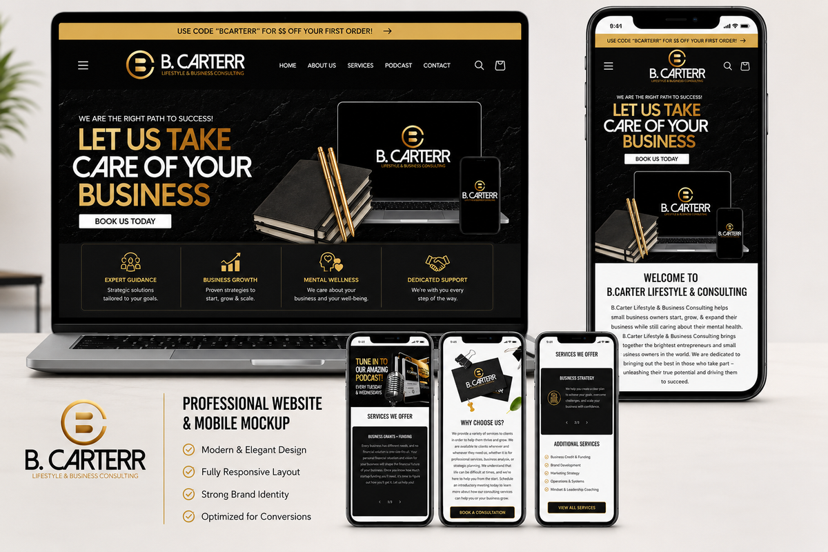 Shopify or Wix Website Design + Development